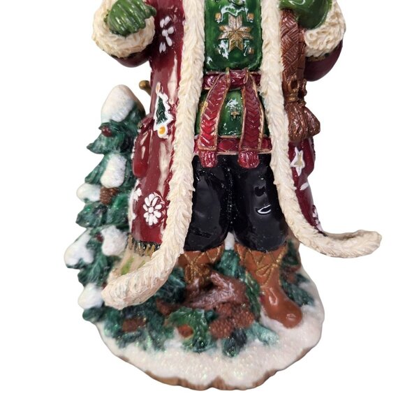 Fitz and Floyd Santa Claus Musical Figurine Christmas Lodge Woodland Animal READ - Picture 3 of 12